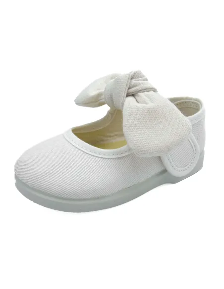 mercedita para nina de lazo con tejido de lona