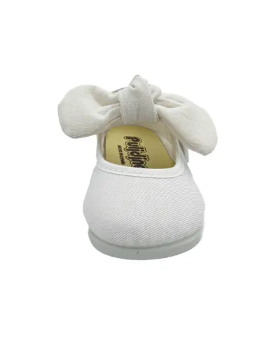 mercedita para nina de lazo con tejido de lona