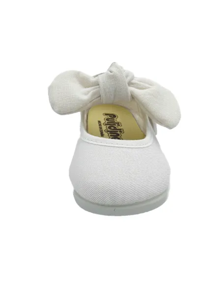 mercedita para nina de lazo con tejido de lona