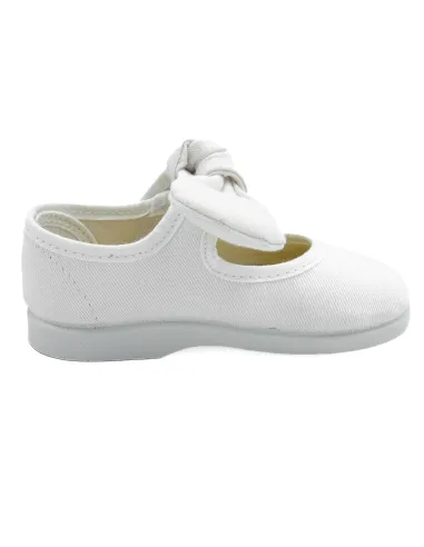 mercedita para nina de lazo con tejido de lona