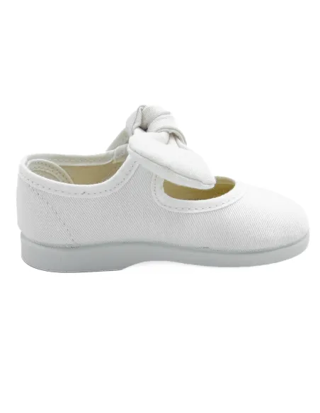 mercedita para nina de lazo con tejido de lona