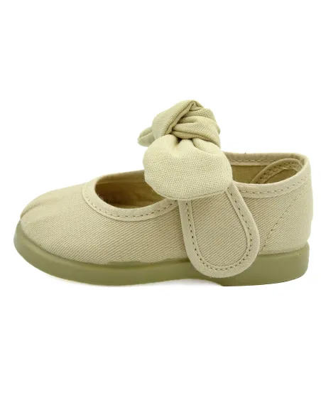 mercedita para nina de lazo con tejido de lona