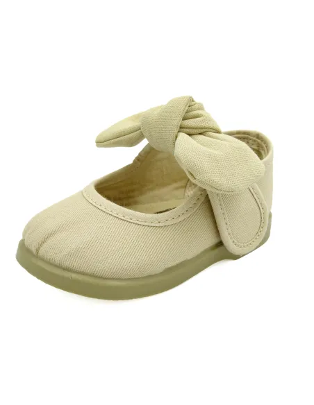 mercedita para nina de lazo con tejido de lona