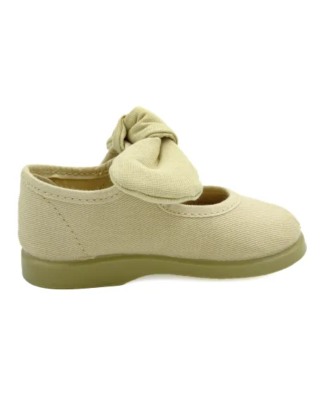 mercedita para nina de lazo con tejido de lona