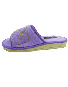 zapatilla de casa de toalla para mujer con suela de piso microporoso 2