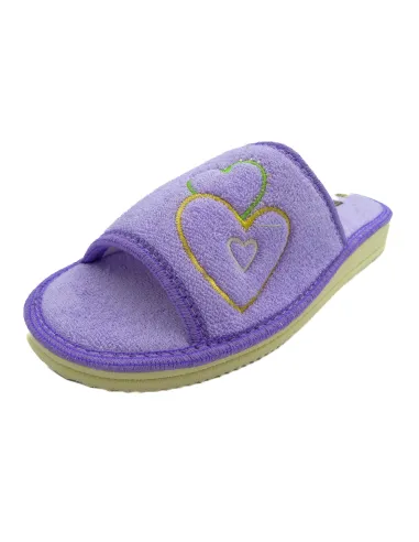 zapatilla de casa de toalla para mujer con suela de piso microporoso