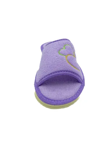 zapatilla de casa de toalla para mujer con suela de piso microporoso