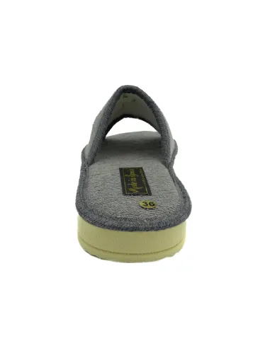 zapatilla de casa de toalla para mujer con suela de piso microporoso