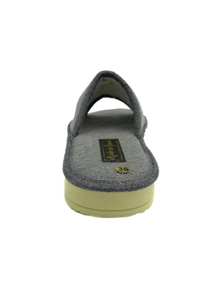 zapatilla de casa de toalla para mujer con suela de piso microporoso