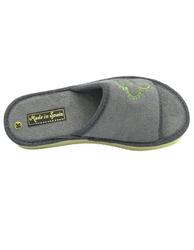 zapatilla de casa de toalla para mujer con suela de piso microporoso