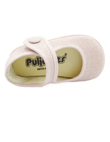 mercedita de lino con un boton para la nina