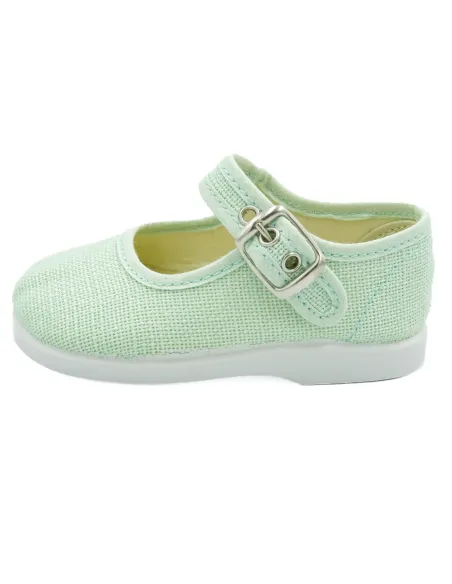 mercedita para nina de lino con hebilla