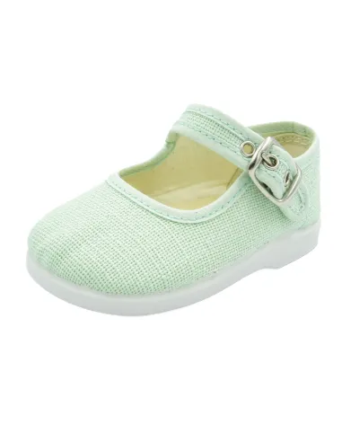 mercedita para nina de lino con hebilla