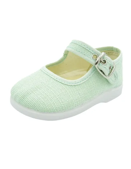 mercedita para nina de lino con hebilla