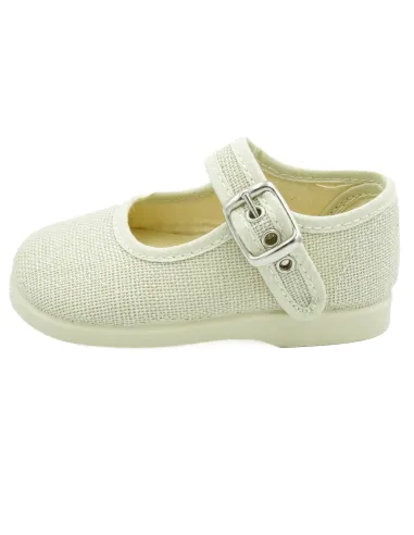 mercedita para nina de lino con hebilla