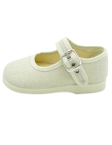 mercedita para nina de lino con hebilla