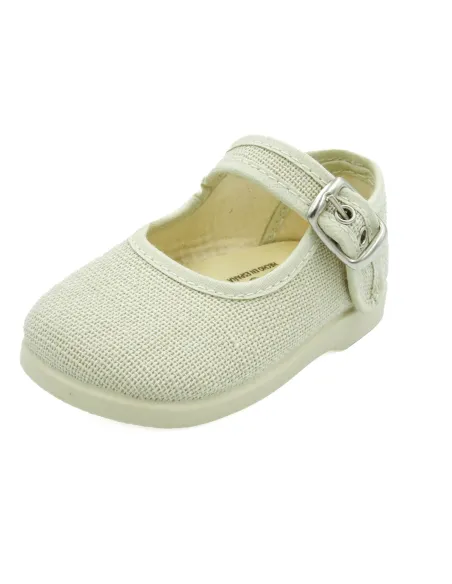 mercedita para nina de lino con hebilla