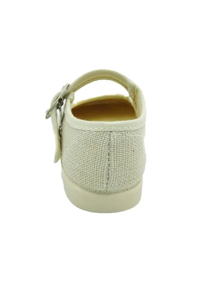 mercedita para nina de lino con hebilla