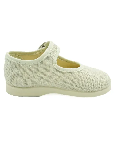 mercedita para nina de lino con hebilla