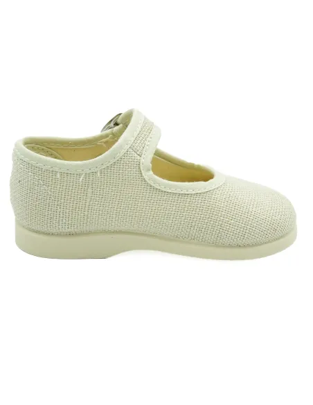 mercedita para nina de lino con hebilla