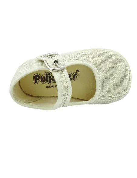 mercedita para nina de lino con hebilla