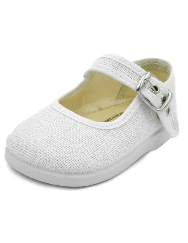 mercedita para nina de lino con hebilla