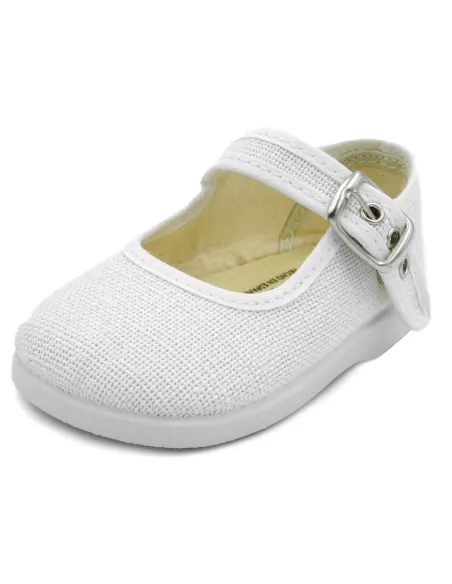 mercedita para nina de lino con hebilla