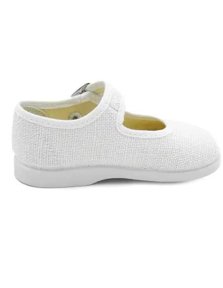 mercedita para nina de lino con hebilla