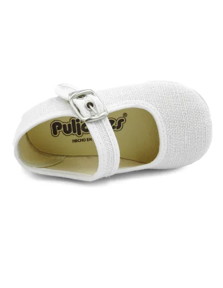 mercedita para nina de lino con hebilla