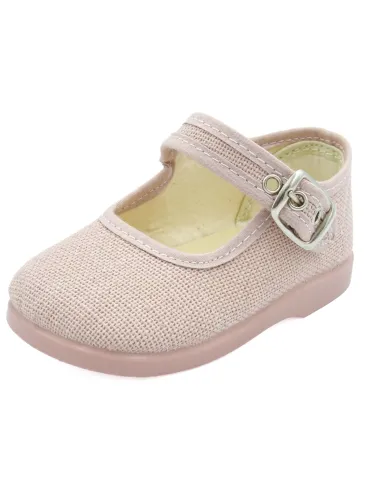 mercedita para nina de lino con hebilla