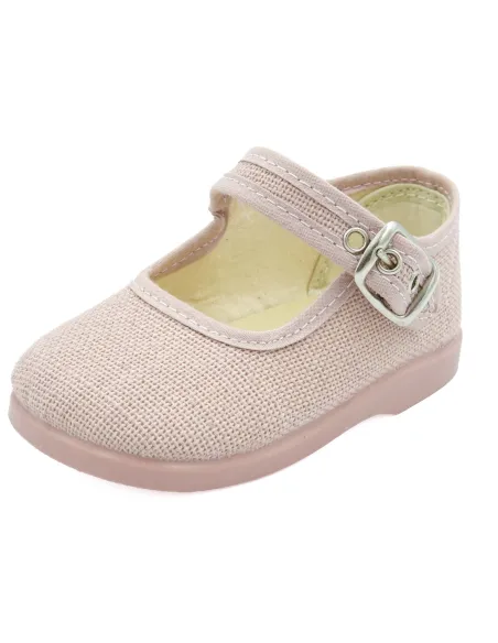 mercedita para nina de lino con hebilla