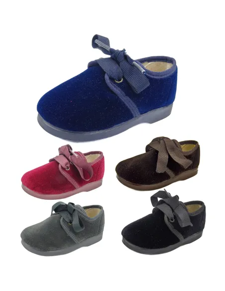 Blucher unixes de terciopelo con lazo de raso