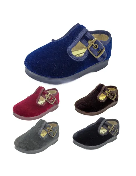 Pepito para nino de terciopelo con hebilla