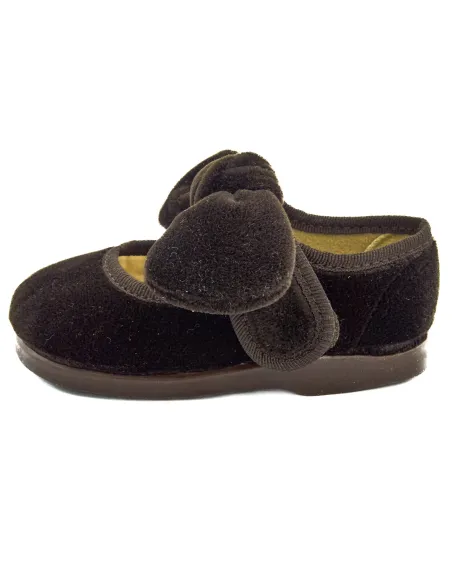 merceditas de terciopelo para nina con lazo