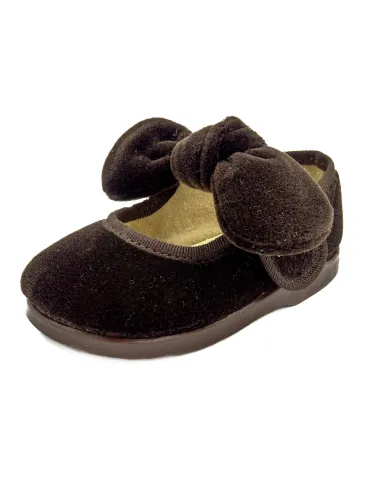 merceditas de terciopelo para nina con lazo