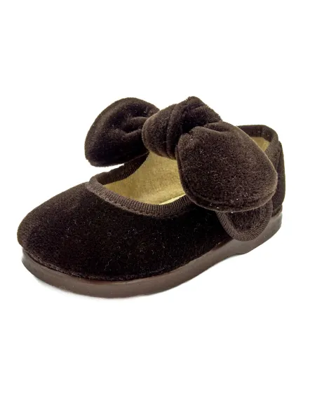 merceditas de terciopelo para nina con lazo