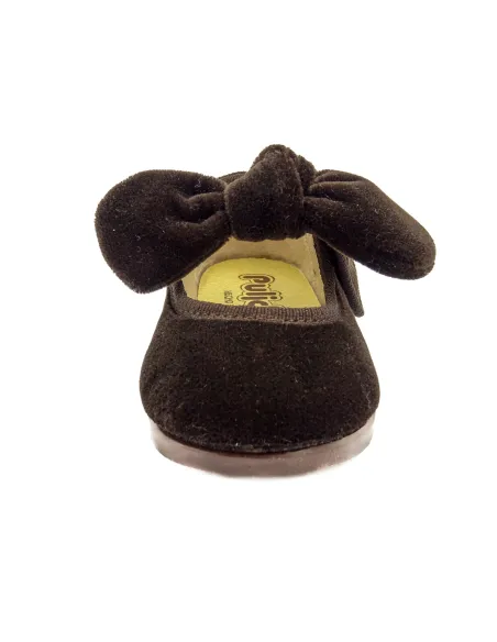 merceditas de terciopelo para nina con lazo