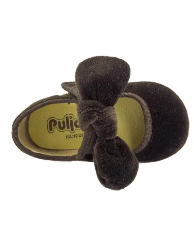 merceditas de terciopelo para nina con lazo