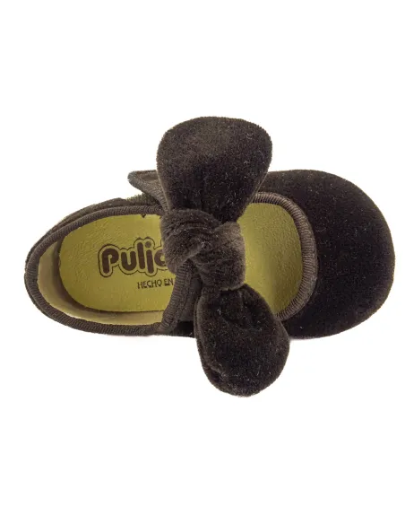 merceditas de terciopelo para nina con lazo