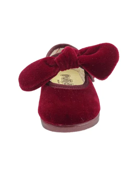 merceditas de terciopelo para nina con lazo