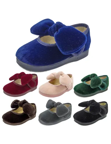 merceditas de terciopelo para nina con lazo