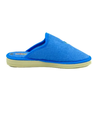 zapatilla casa para senora de toalla con bordado y suela microporosa
