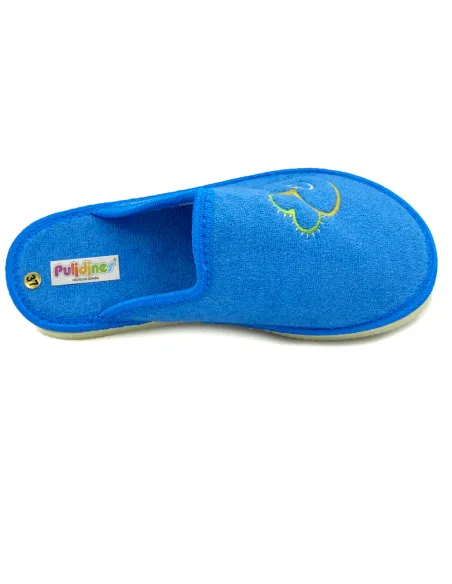 zapatilla casa para senora de toalla con bordado y suela microporosa