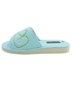 zapatilla de casa de toalla para mujer con suela de piso microporoso 2