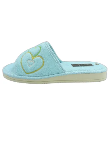 zapatilla de casa de toalla para mujer con suela de piso microporoso