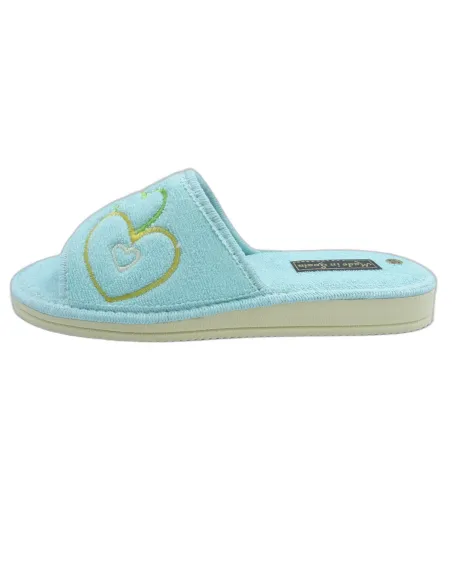 zapatilla de casa de toalla para mujer con suela de piso microporoso