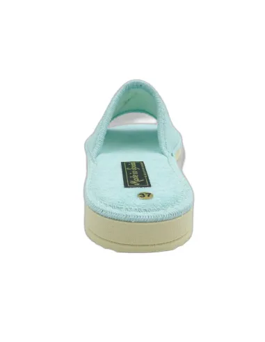 zapatilla de casa de toalla para mujer con suela de piso microporoso