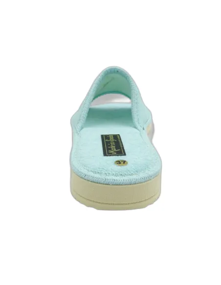 zapatilla de casa de toalla para mujer con suela de piso microporoso