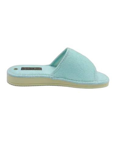 zapatilla de casa de toalla para mujer con suela de piso microporoso
