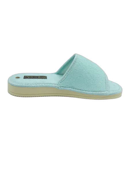 zapatilla de casa de toalla para mujer con suela de piso microporoso